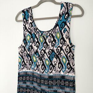 NWOT Nikola Micro-Pleat Patterned Sleeveless Top Size XL